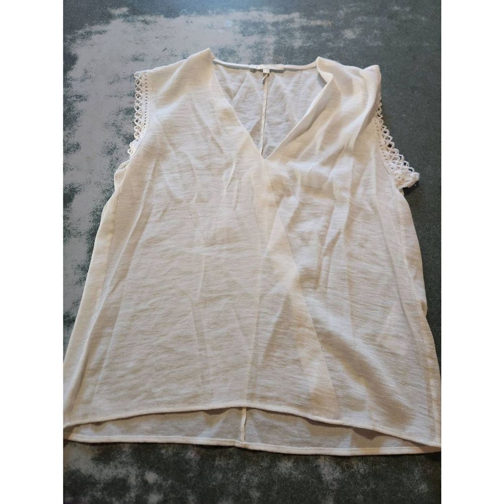 MAJE white Loumia Crepe Cap Sleeve Crop Top sz 1 (Small)